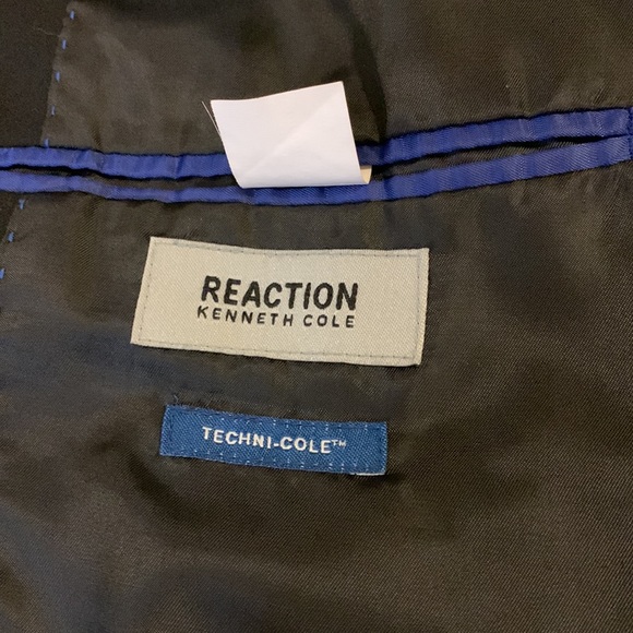Kenneth Cole Reaction Techni Cole Black Blazer Jacket Size 40R - Picture 11 of 17